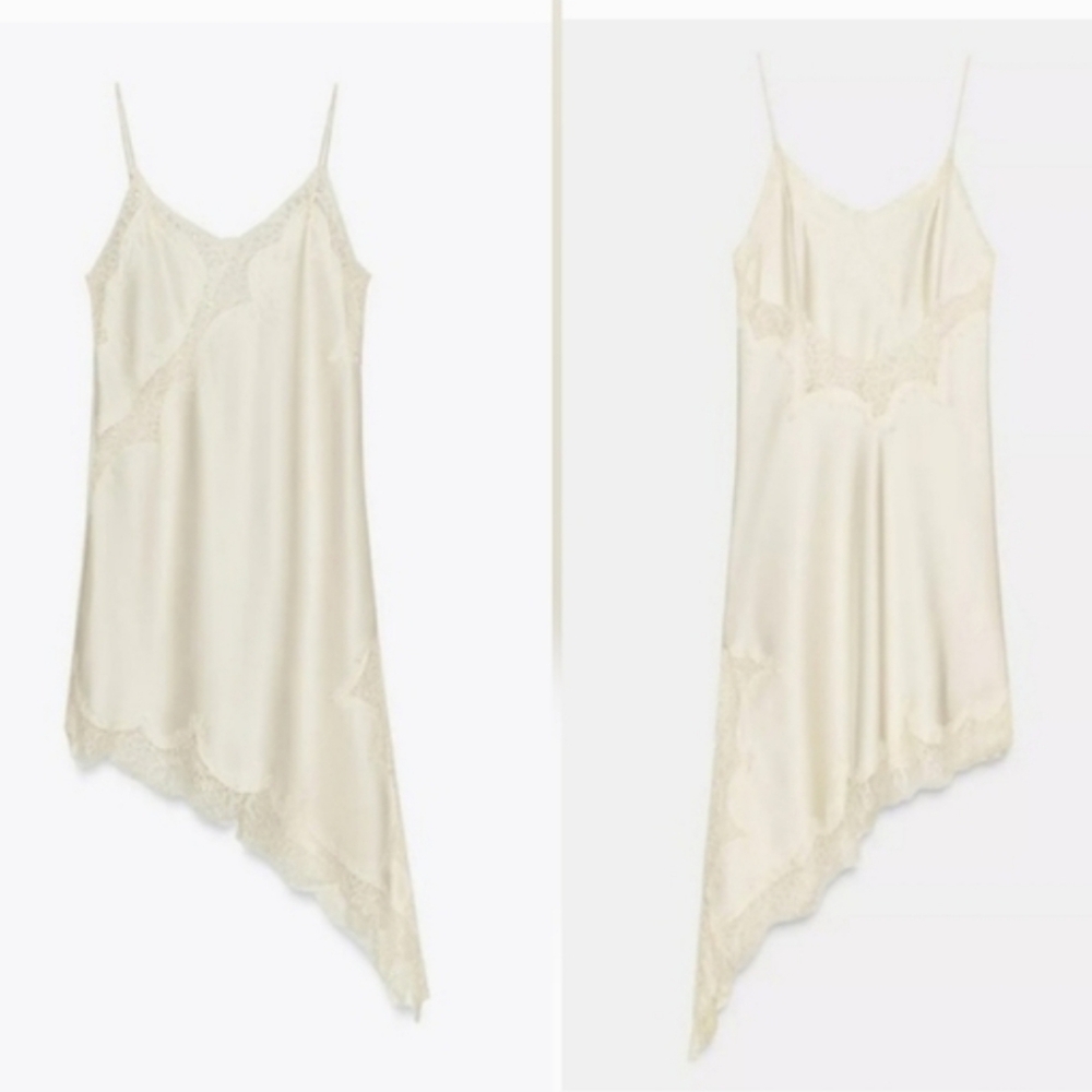 ZARA ASYMMETRIC LACE DRESS Size XS - Picture 15 of 16